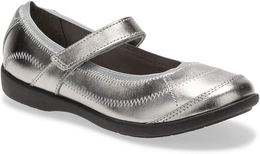 Hush Puppies Girls Reese Mary Jane Flat Pewter Hush Puppies